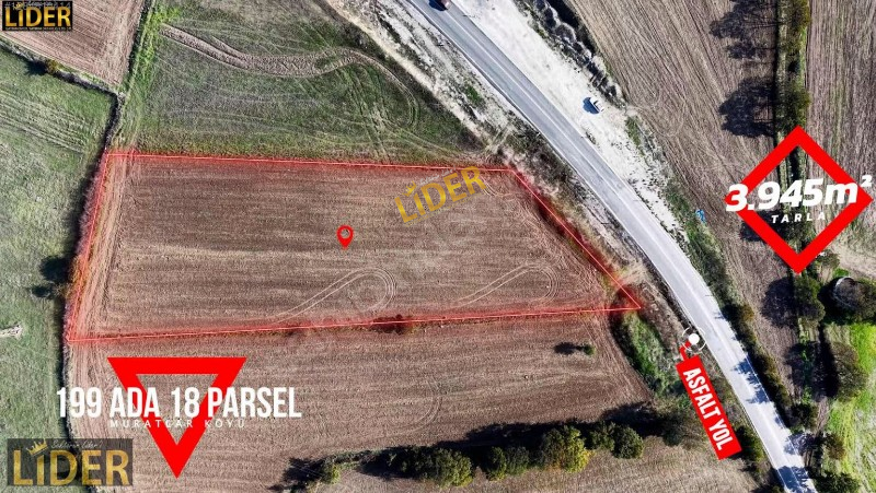 LİDER GYO BAYRAMİÇ MURATLAR ASFALT YOLA CEPHE 3.945 m²